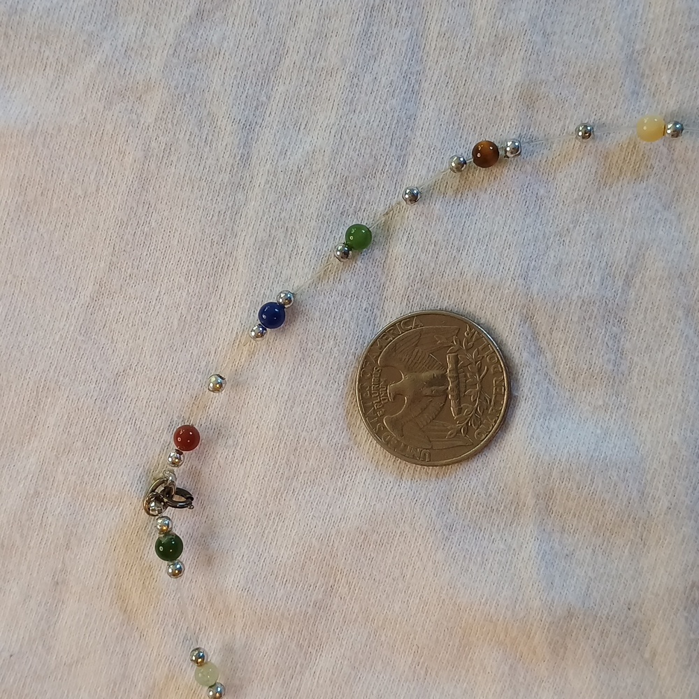 Beautiful Multicolored Floating Gemstone Necklace… - image 3